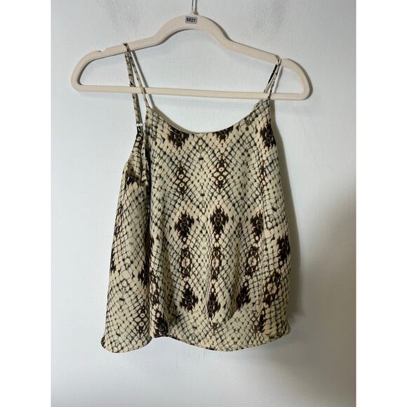 Mia Moda Boutique Brown Snake Skin Print Sleeveless Cropped Top Sz M - Picture 1 of 3
